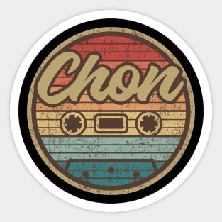 Chon Retro Cassette Circle Sticker